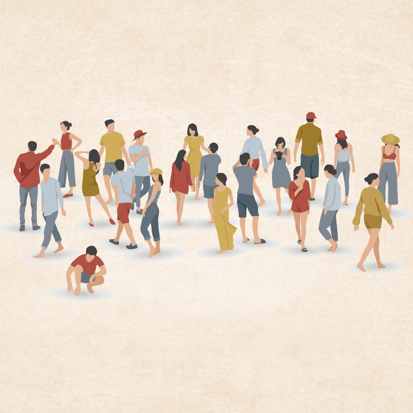 Illustrazione di una folla di persone vista dall'alto · FISM